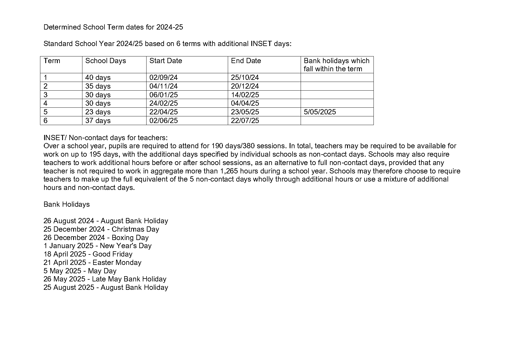 ekc canterbury college term dates