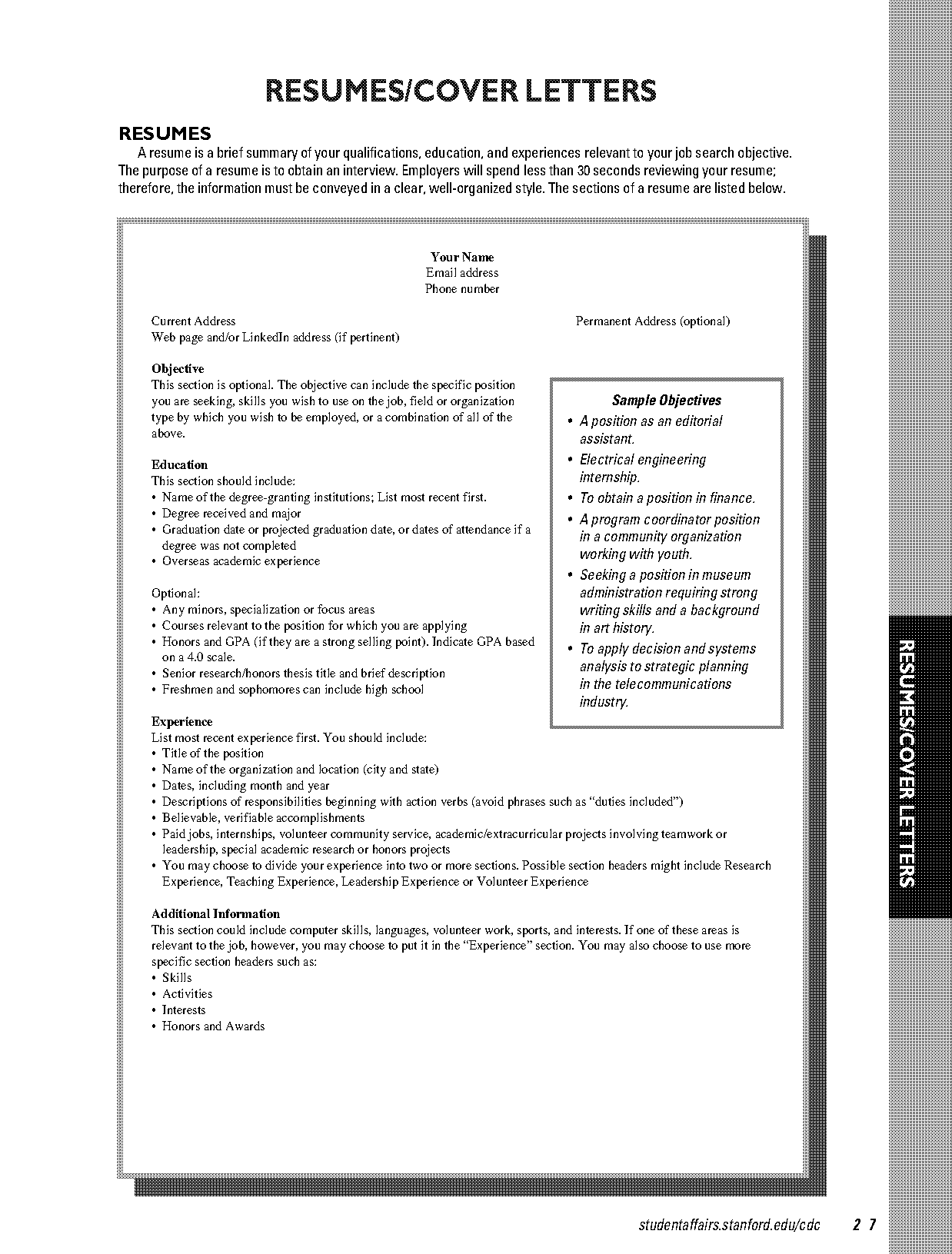 how to put internship experience on resume computer science