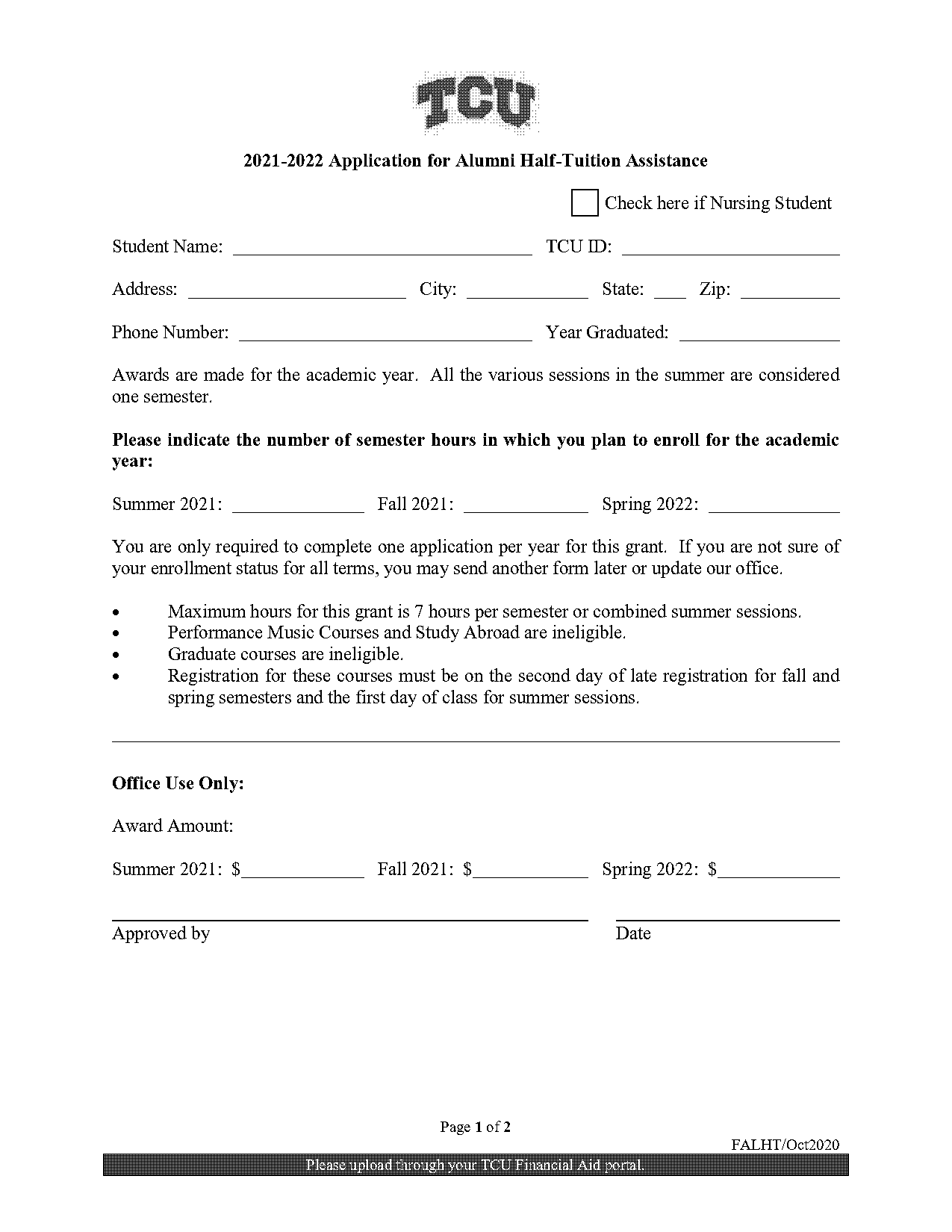 tcu check application status