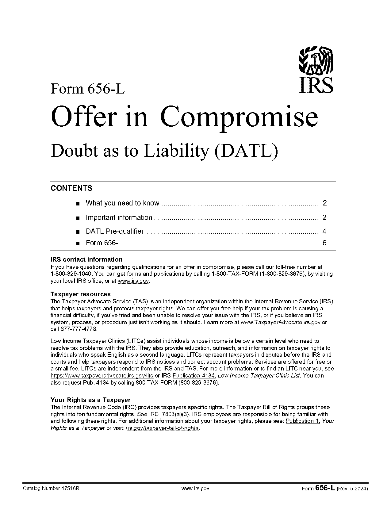 irs gov offer in compromise form