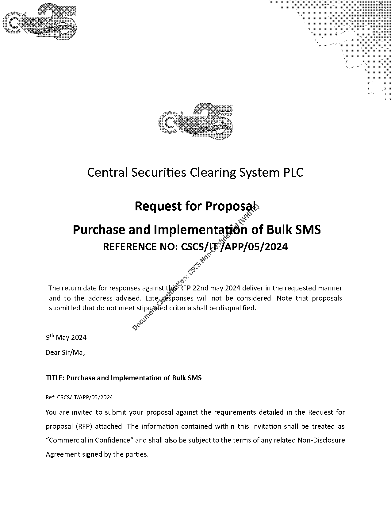 bulk sms proposal letter sample