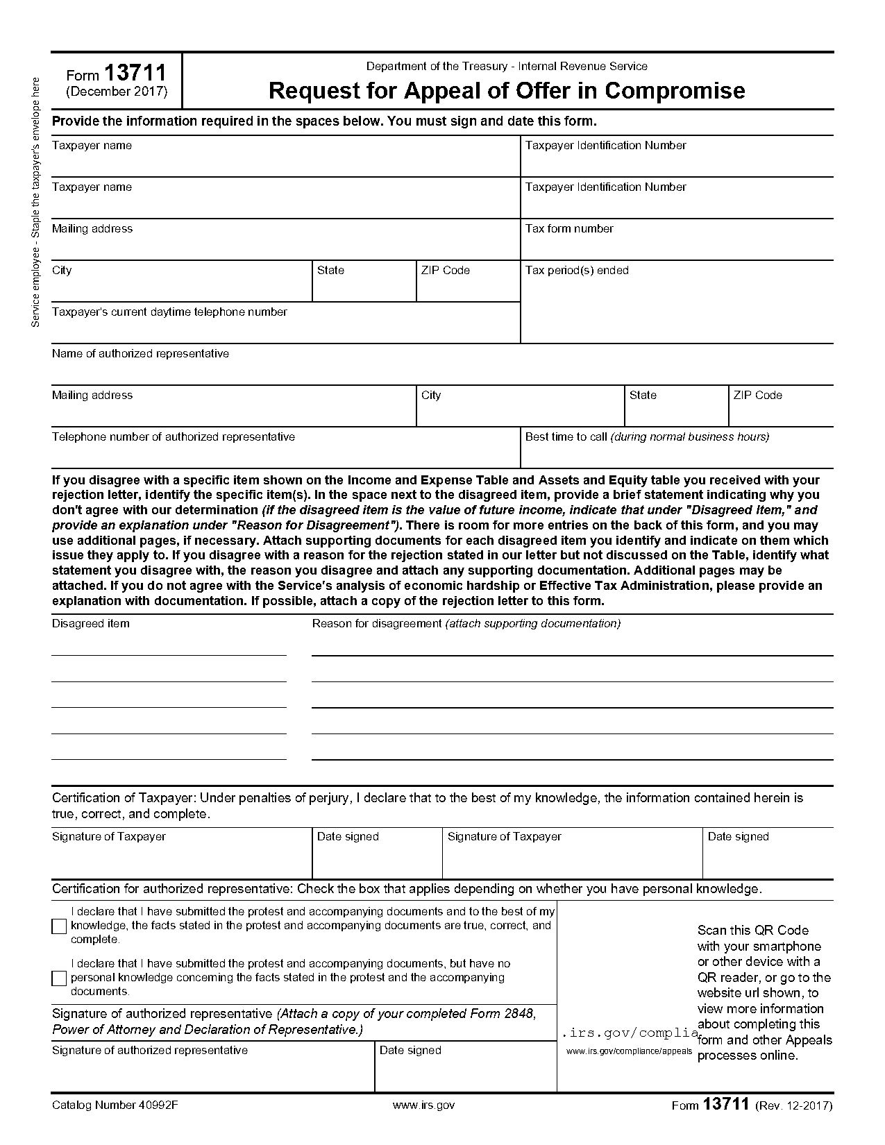 irs gov offer in compromise form