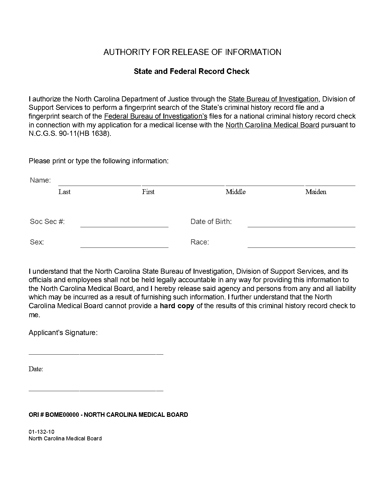 nc medical board application