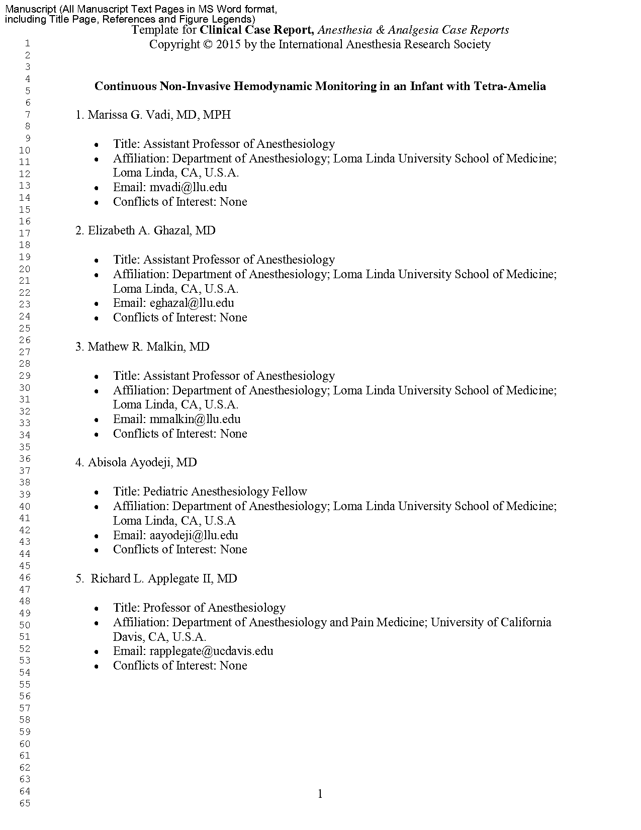 anesthesia case presentation example