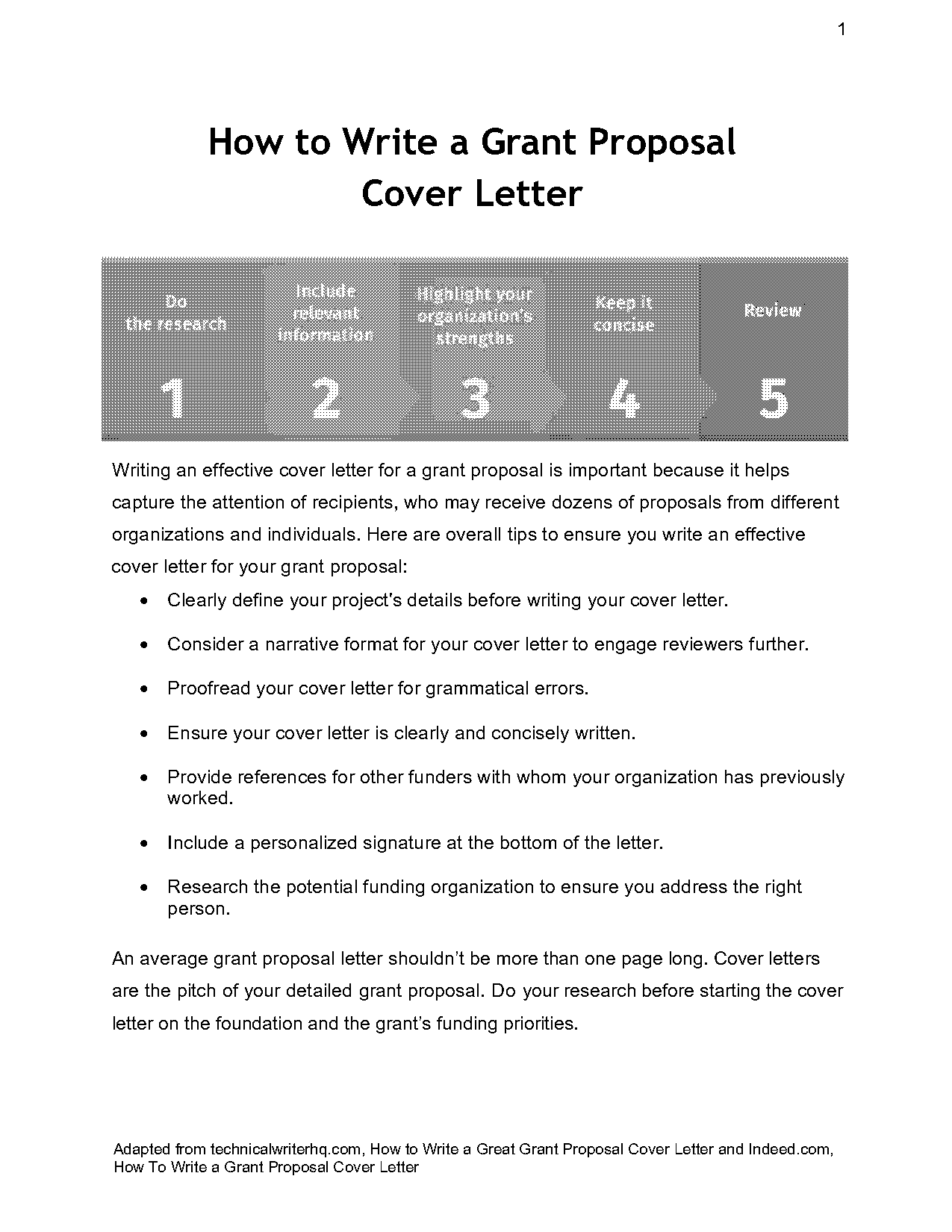 cover letter sample grant