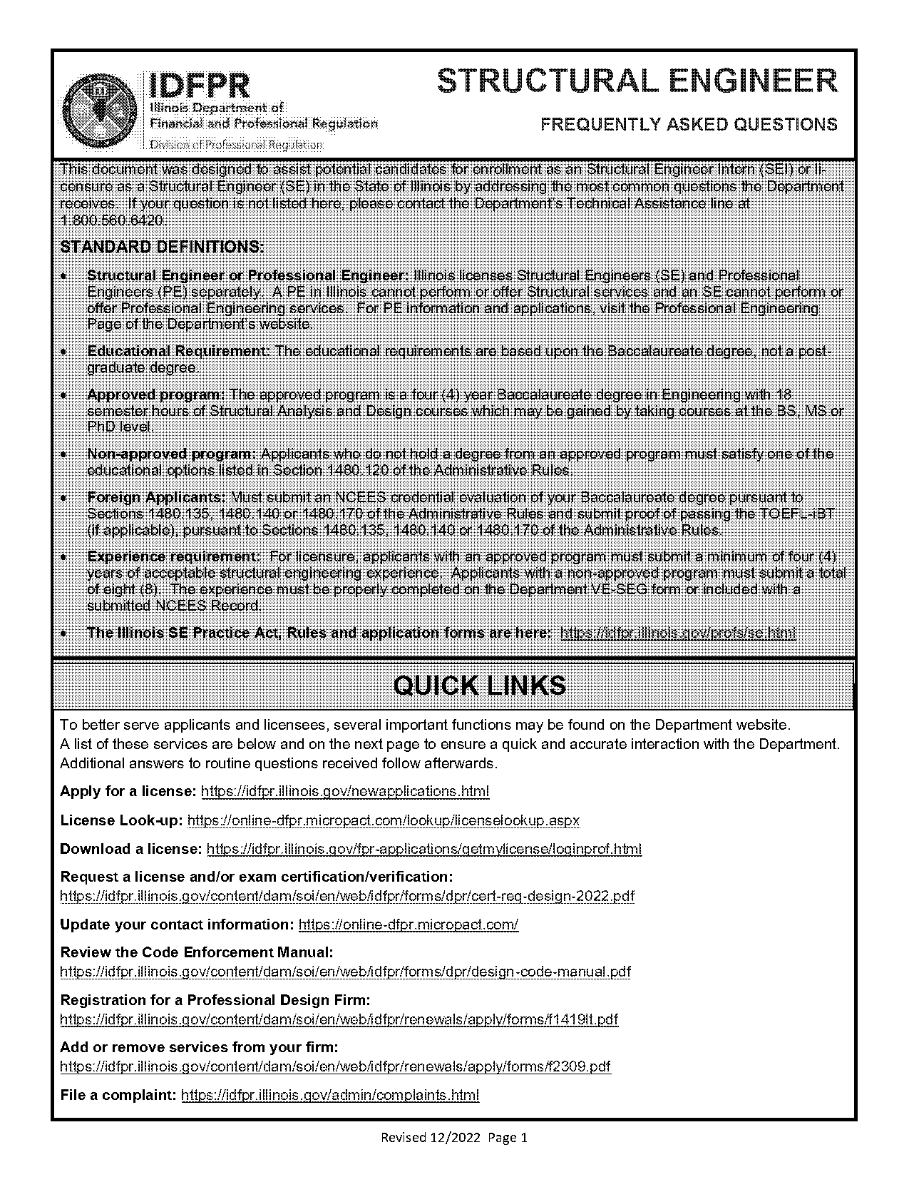 reference handbook for fe exam does not have structural design