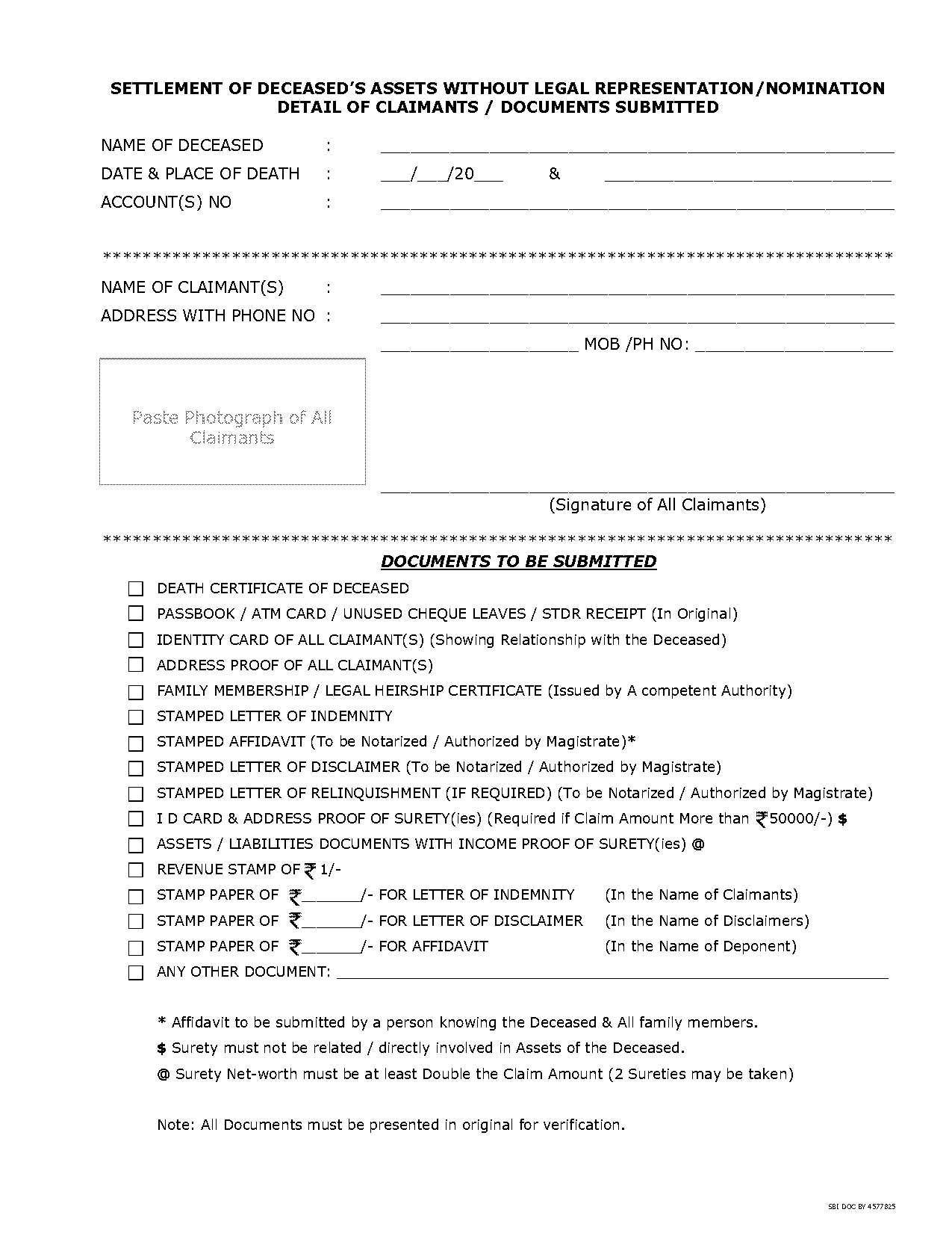 sbi fd form fill up sample