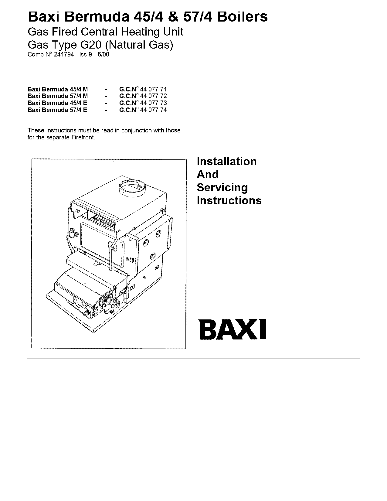 baxi burnall installation instructions