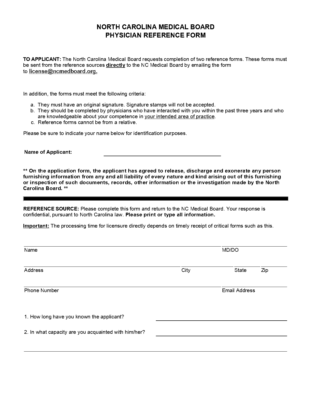 nc medical board application