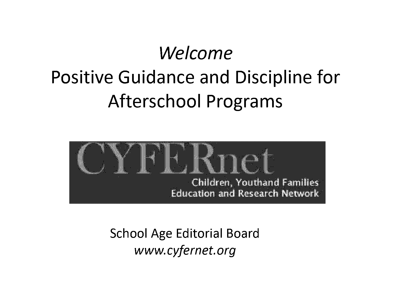 effective forms of discipline in after school programs