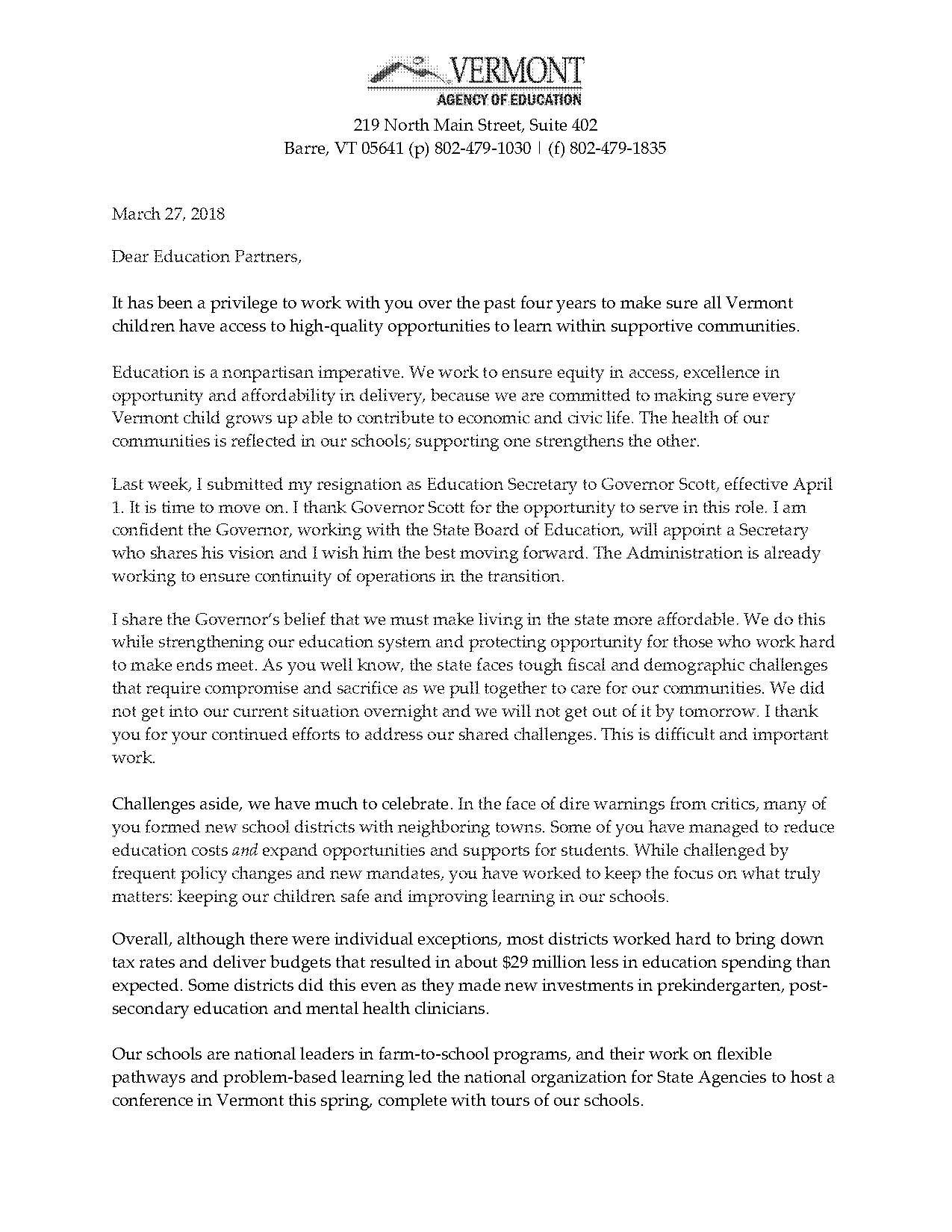 farewell letter after resignation