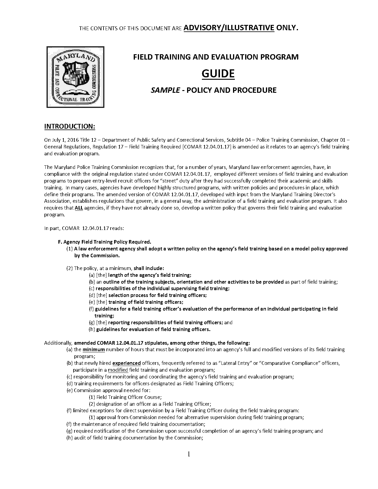 sample of evaluation form for training program