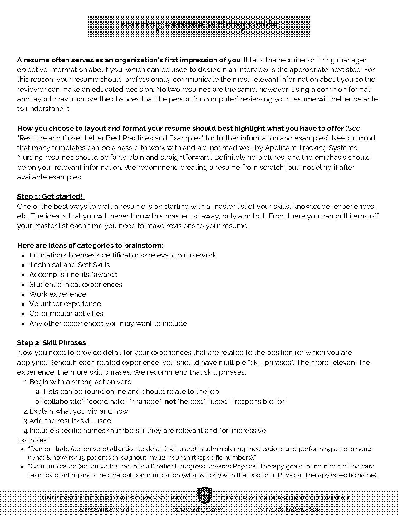 professional resume writer nursing