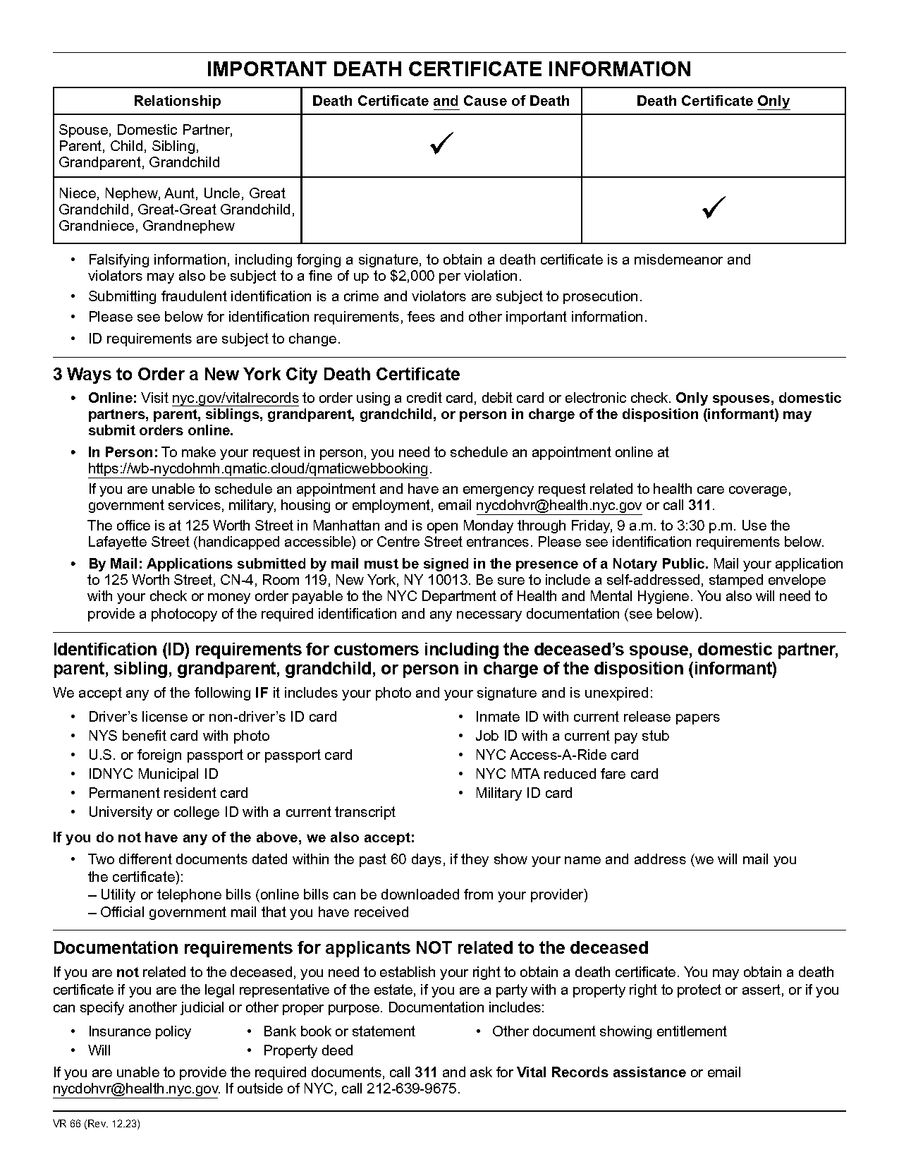 family member certificate application