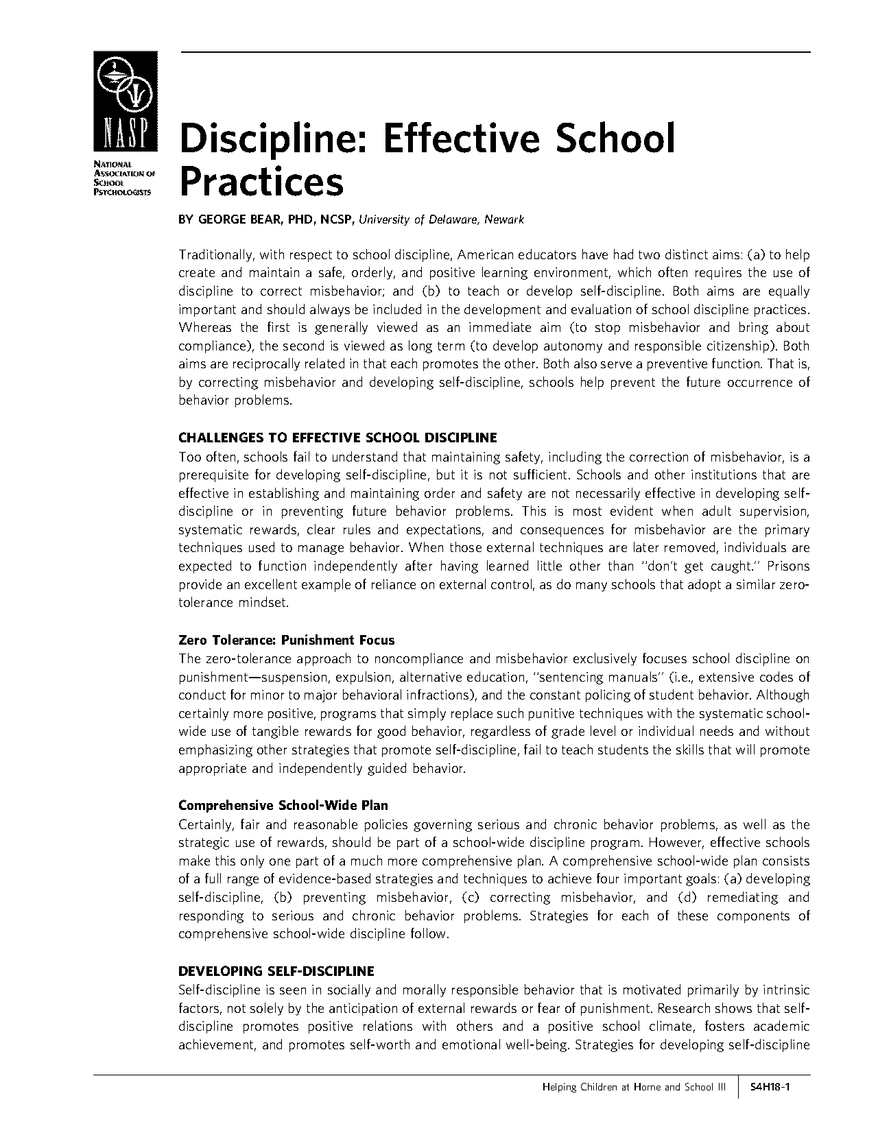 effective forms of discipline in after school programs