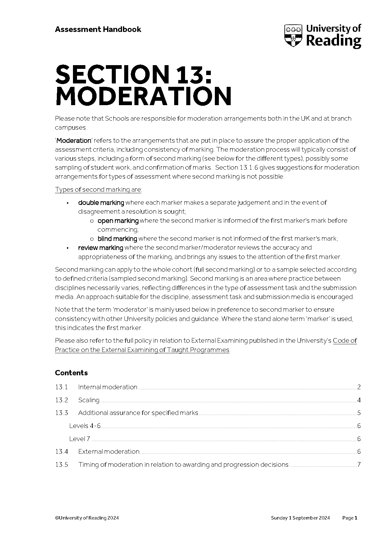 exam paper moderation template