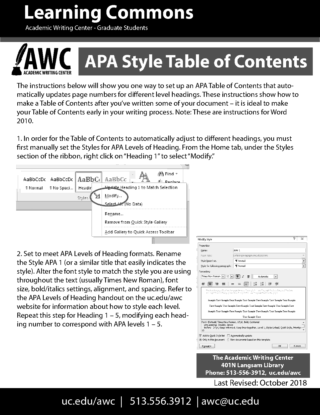 how to insert dotted lines in table of contents