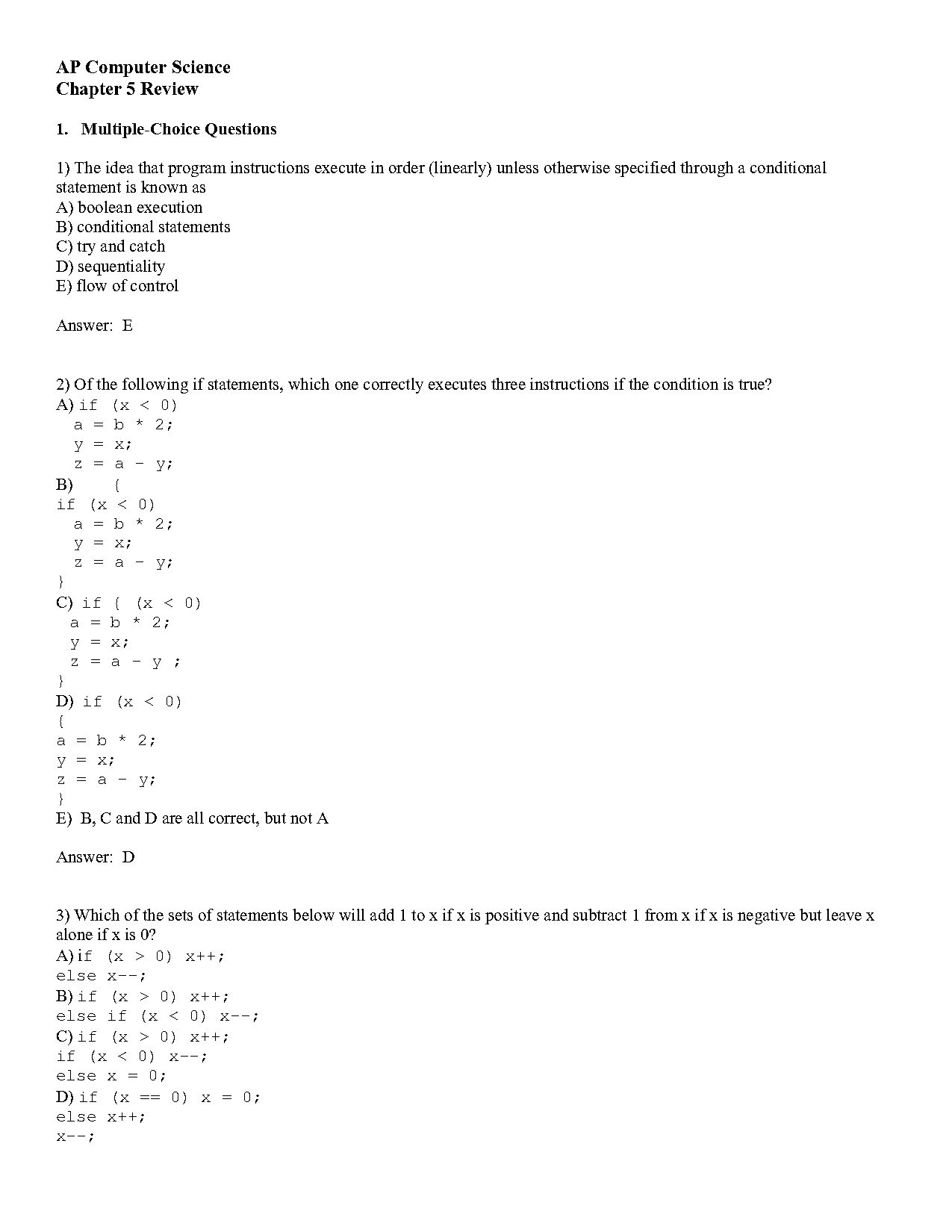 java many if statements structure