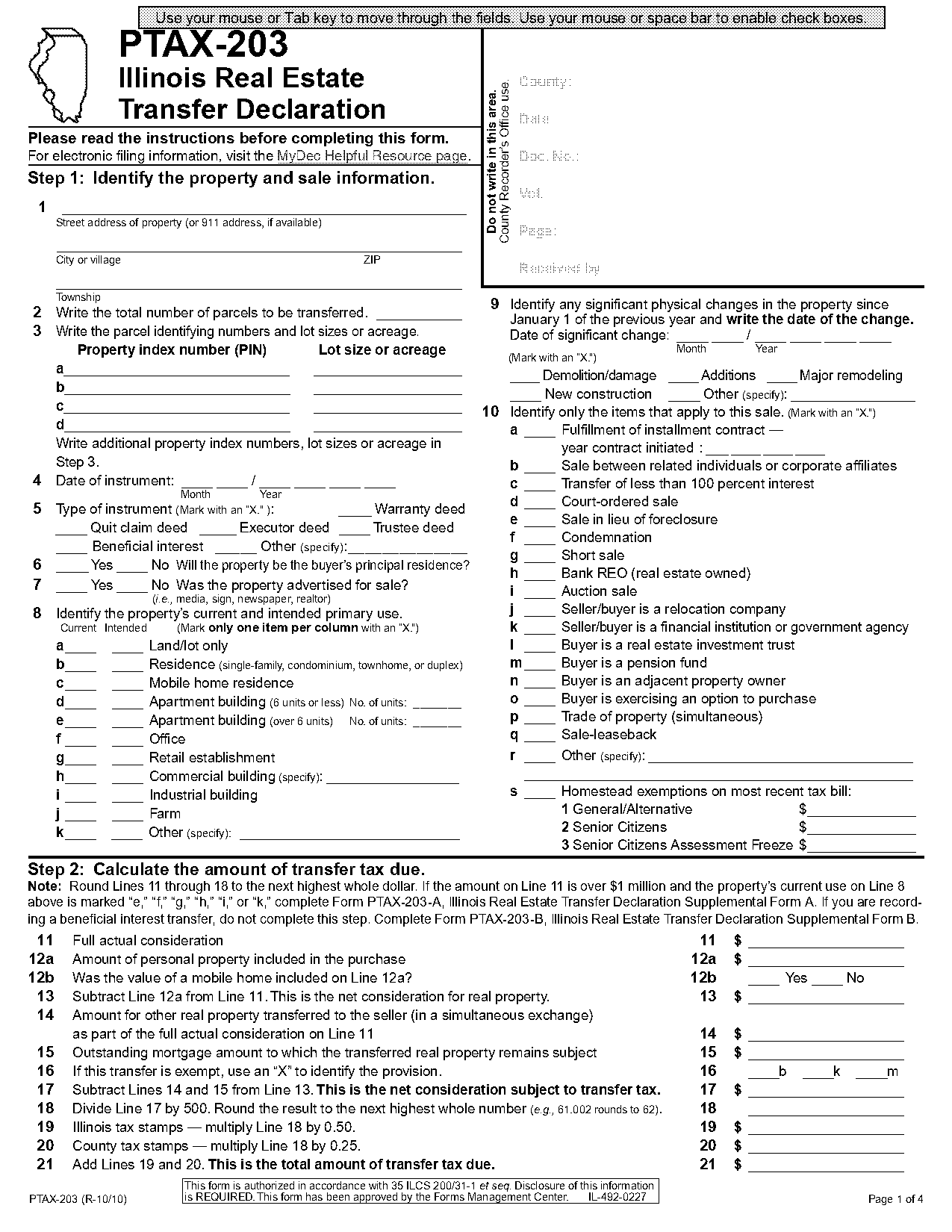 cook county template for transfer of death instrument form