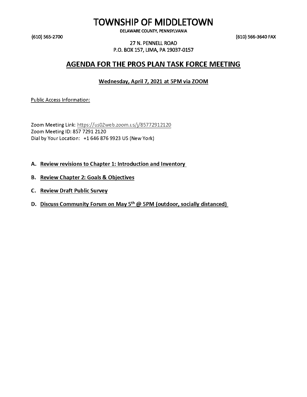 directions to delco park meeting place