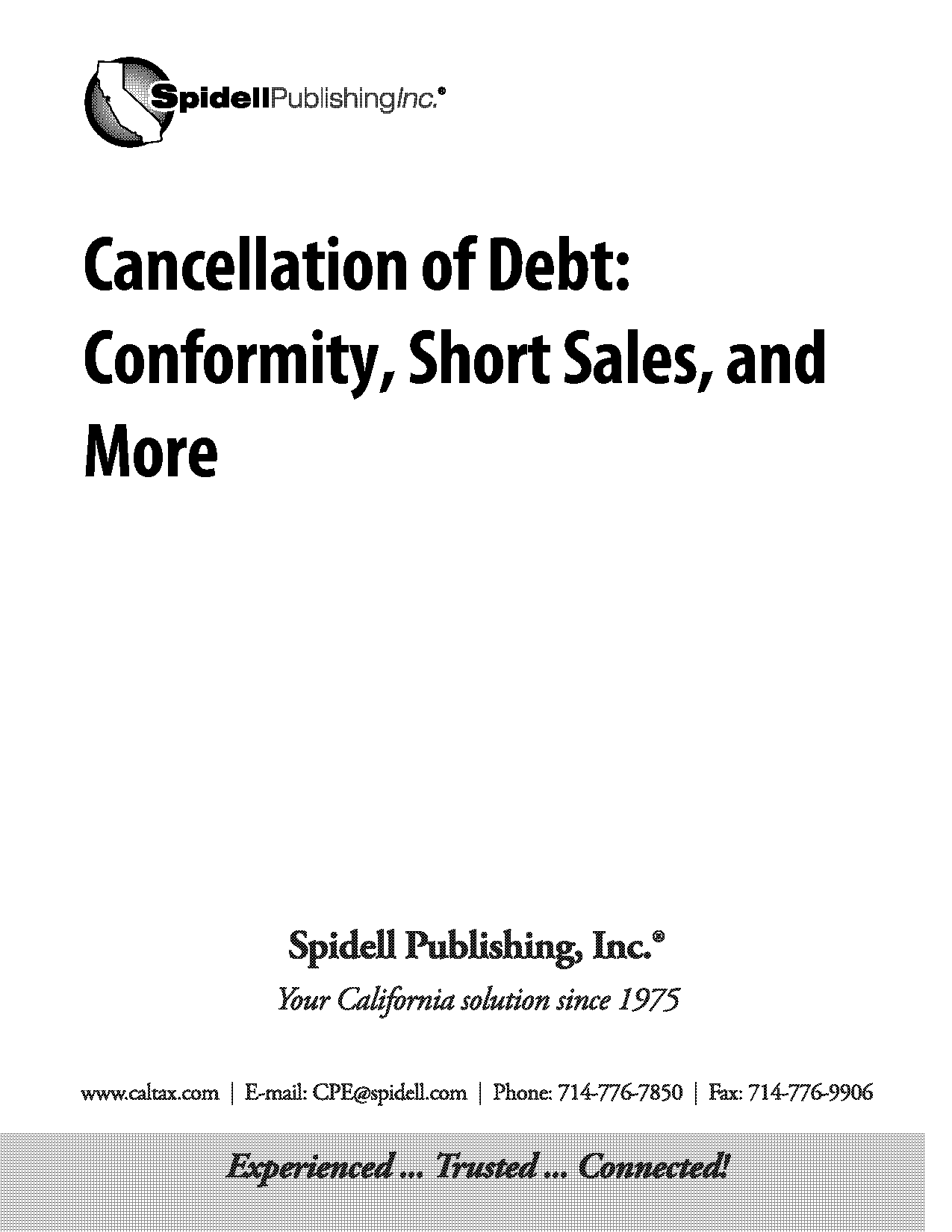 cancellation of debt on rental property