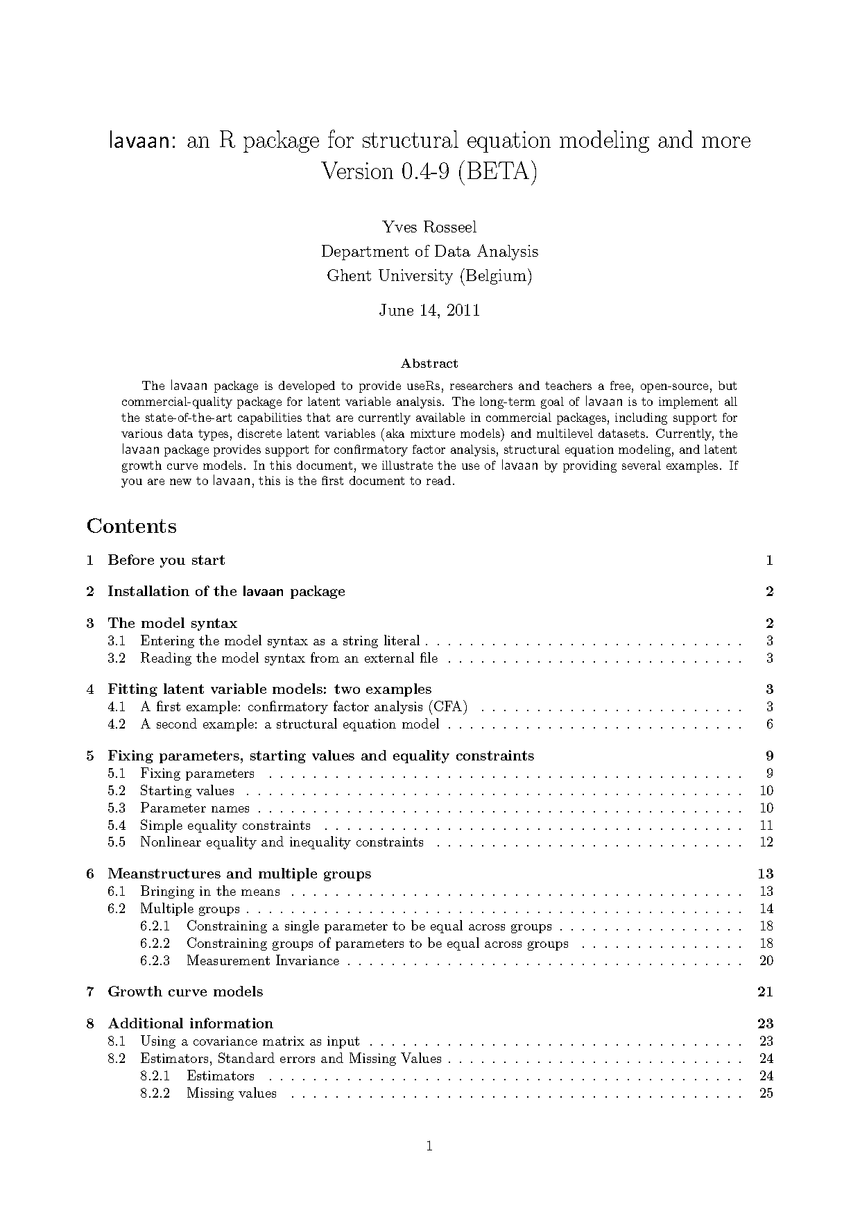 lavaan using modification indices