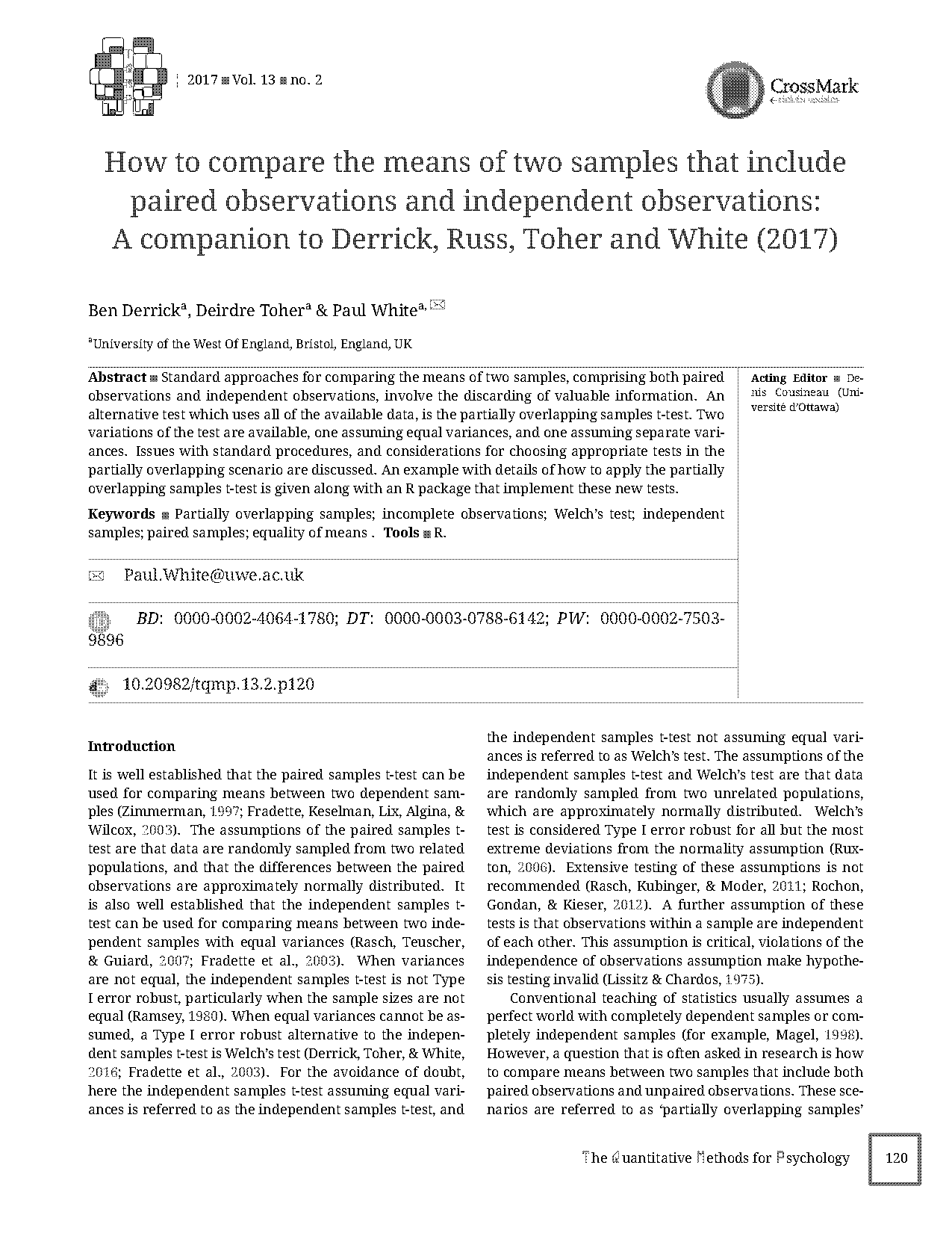 two samples have equal variance meaning