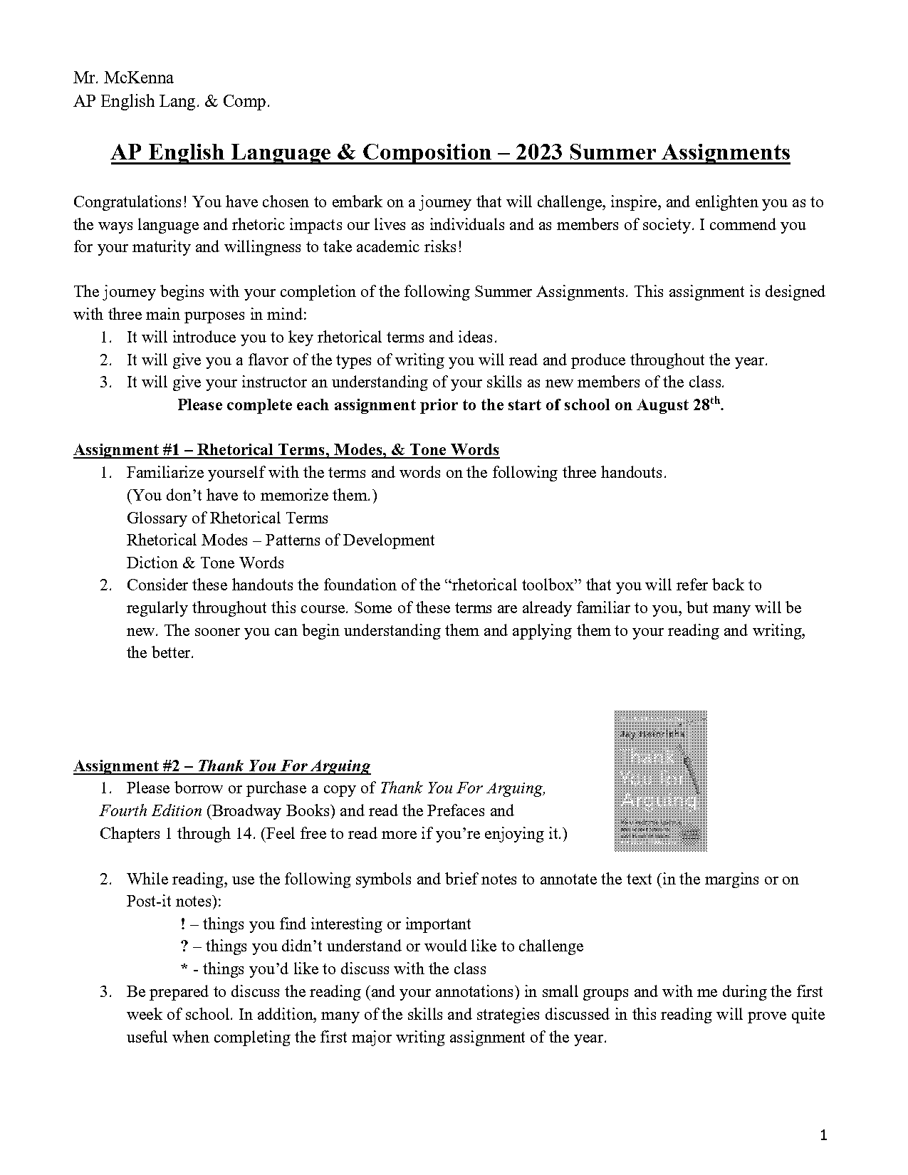 ap english language practice assignment