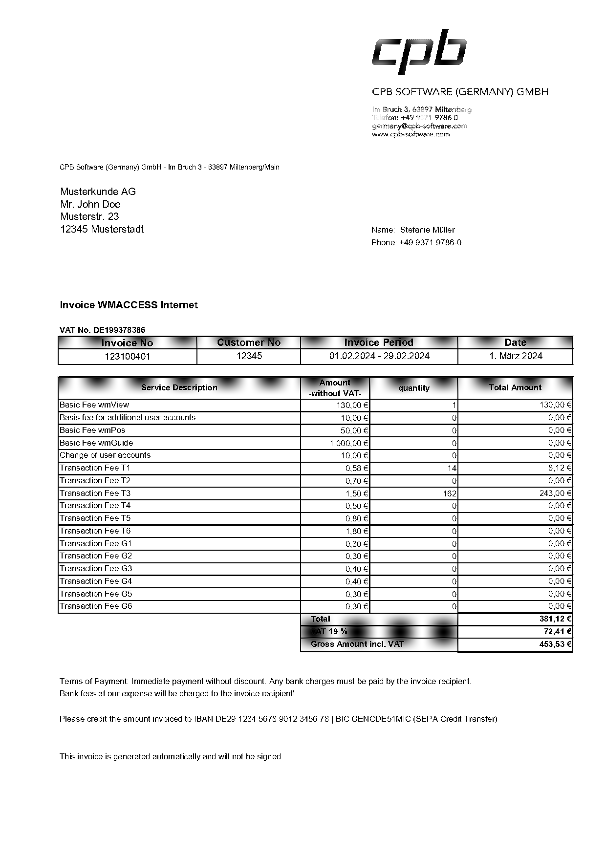 simple invoice free template